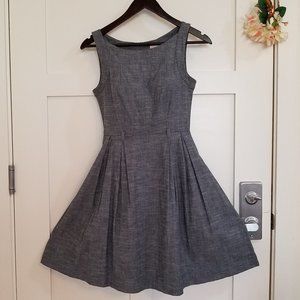 Denim Blue Jean Fit & Flare Sleeveless Dress
